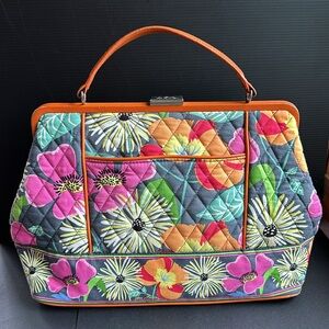 Vera Bradley BARBARA FRAME BAG Jazzy Blooms Multicolored Flowers Retired Print